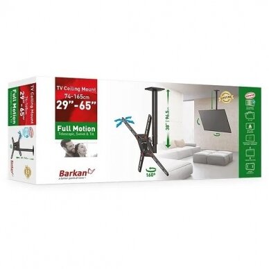 BARKAN 3500B.B 29"-65" LED TV, 3 lankstų, lubinis, juodas 4