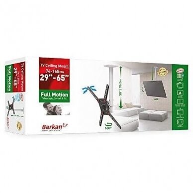 BARKAN 3500.W 29"-65" LED TV, 3 lankstų, lubinis, baltas 7