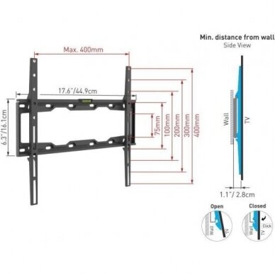 BARKAN E302+.B 19"-65" TV, fiksuotas, sieninis, juodas 2